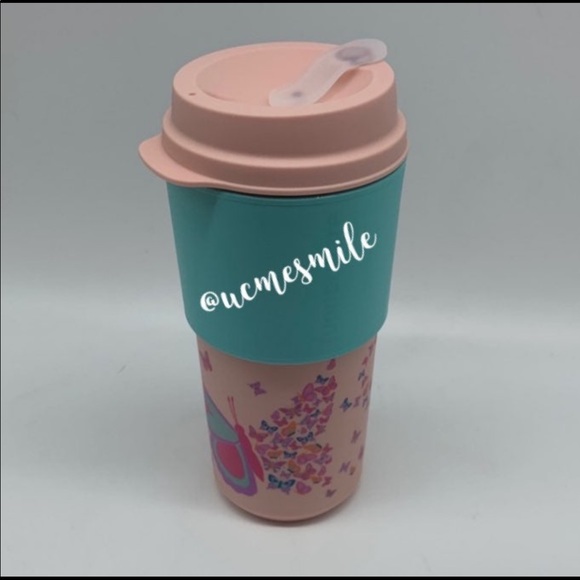 Tupperware Butterflies Design Coffee To-Go Reusable Mug - Picture 2 of 2